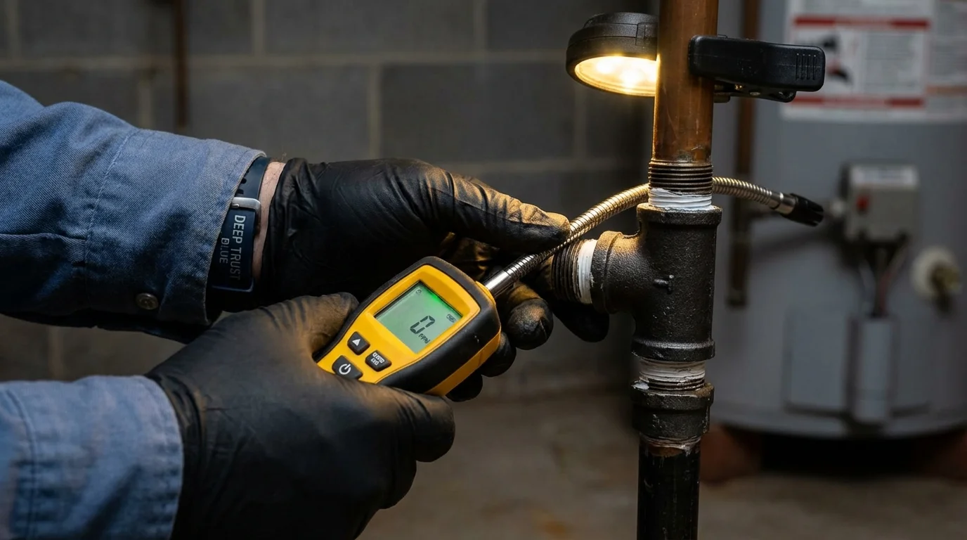 Gas leak detection with electronic sniffer by Johns Plumbing LLC in Redding