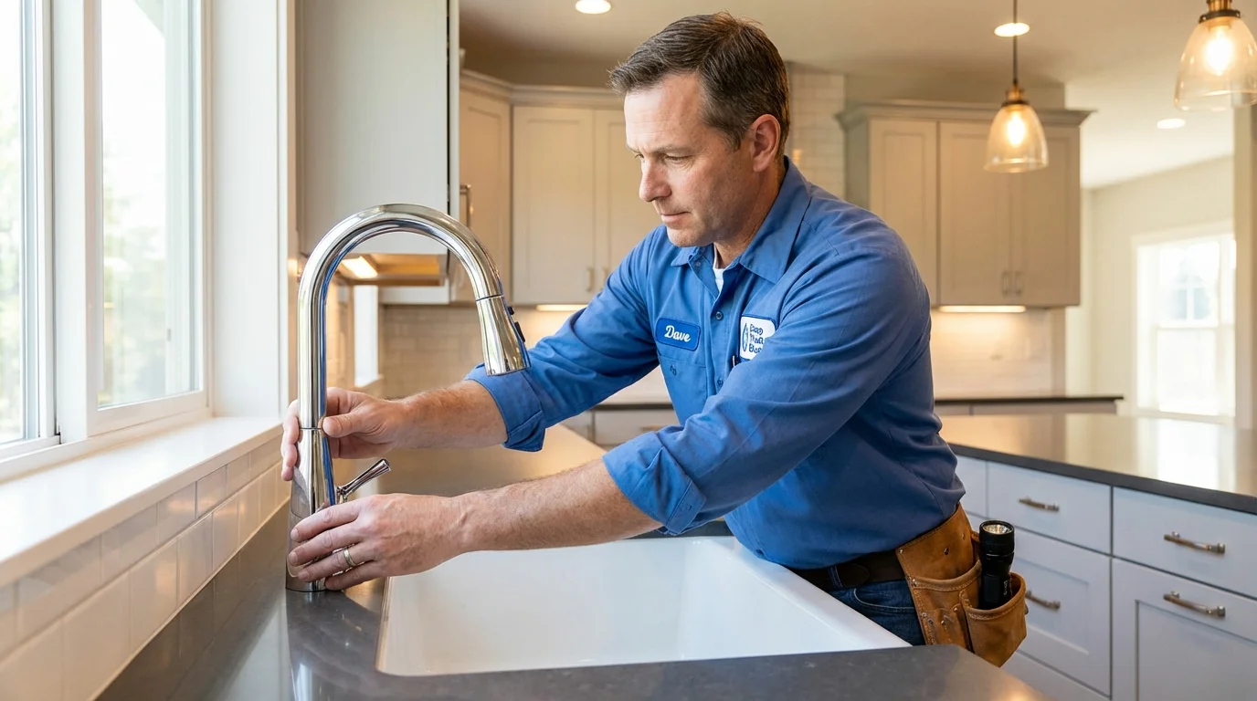 Kitchen faucet installation by Johns Plumbing LLC in Redding